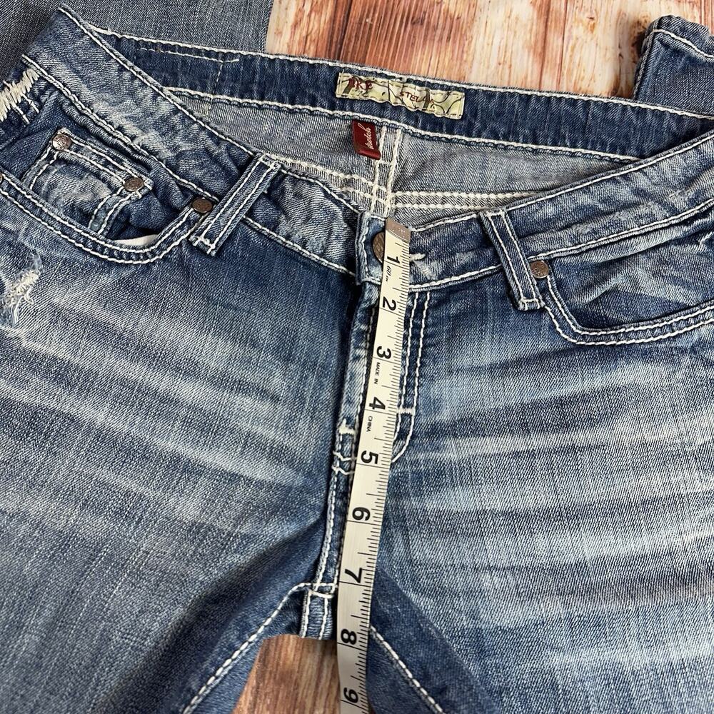 BKE Buckle STELLA Women Size 29 Blue Low Rise Crop Capri Jeans Denim Pants 31x25 - Picture 6 of 11